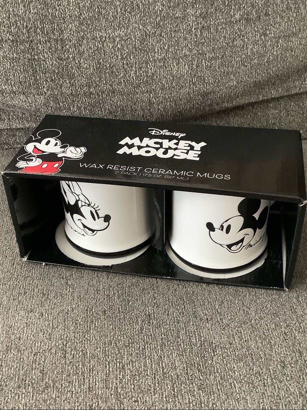 Disney Black and White Mickey & Minnie Ceramic Mug Set - 2 Pack